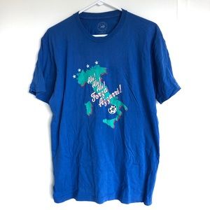 Men’s Forza Azzurri Italia Italy Soccer T-Shirt L